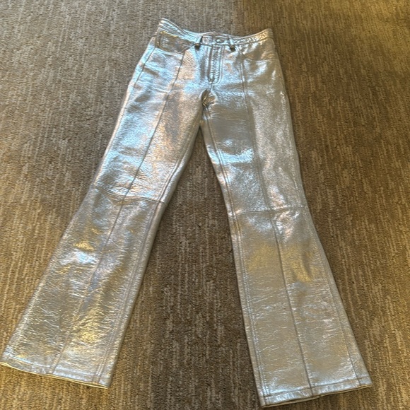 Silver leather pants perfect condition